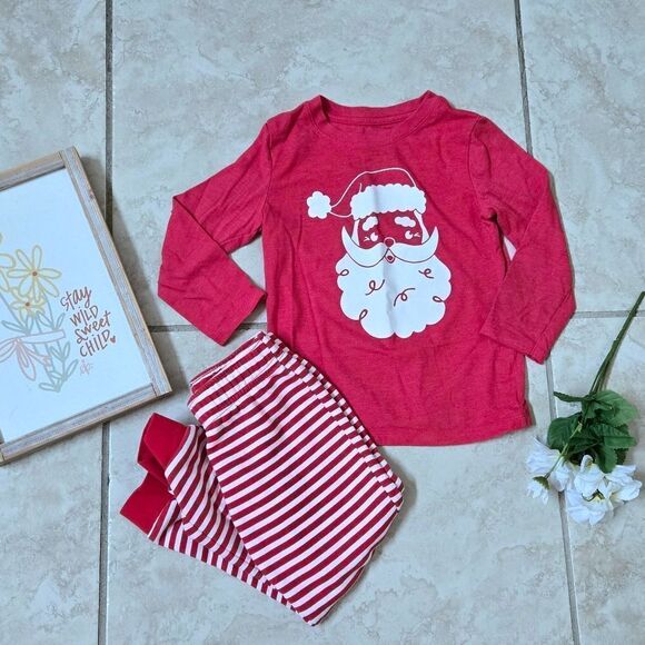 Cat & Jack Santa sweat pants set with long sleeve top - Picture 5 of 16